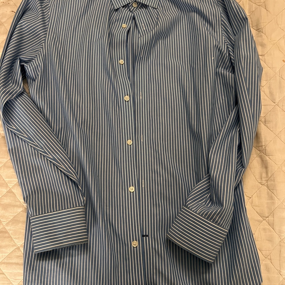 Banana Republic Navy Pinstripe Dress Shirt